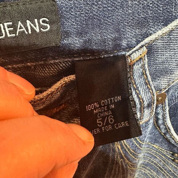 Vintage Express Women's Studded Feather Design Bootcut Jeans Blue Denim Size 5/6 - Picture 12 of 12